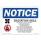 Signmission OSHA Sign, Radiation Area Radiation Levels With, 10in X 7in Rigid Plastic, 10" W, 7" H, Landscape OS-NS-P-710-L-17955 - alternate 1